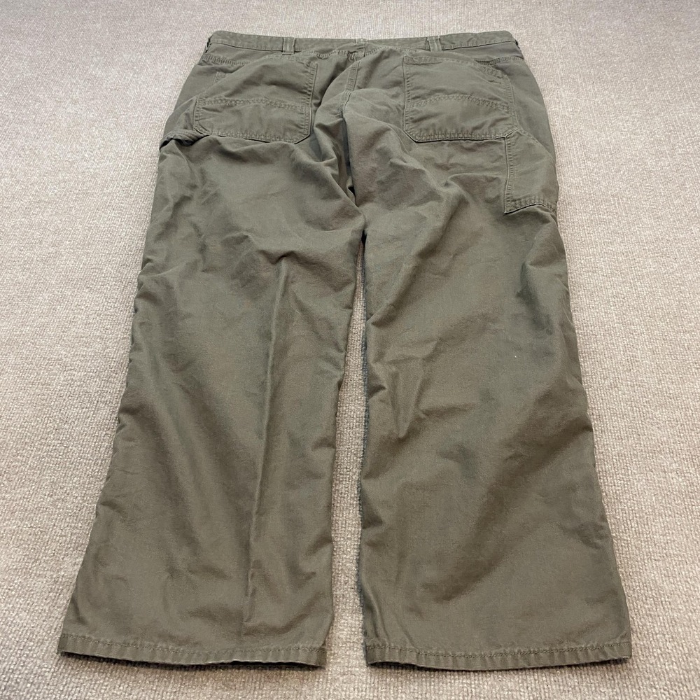 Ridgecut Toughwear Pants Mens 44x32 Green Canvas Carpenter Workwear Pockets